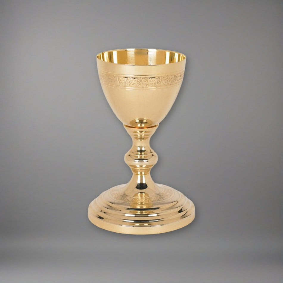 Etched Design Chalice on a soft grey backdrop