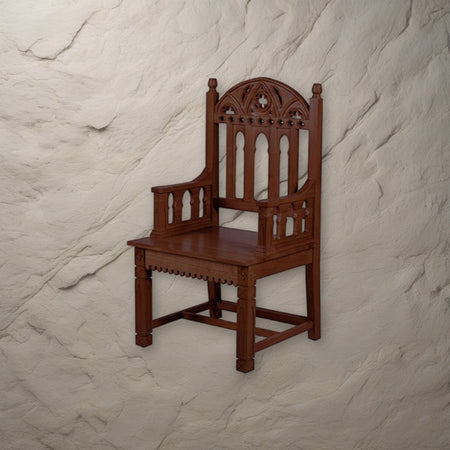 Gothic Celebrant Chair on a stone background
