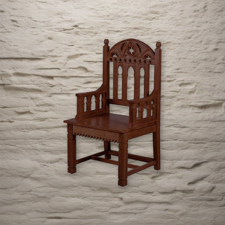 Gothic Celebrant Chair on a stone background