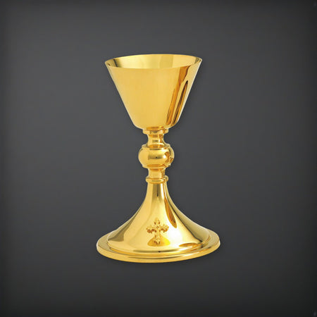 High Polish Chalice Plated in 24k gold on a charcoal backdrop