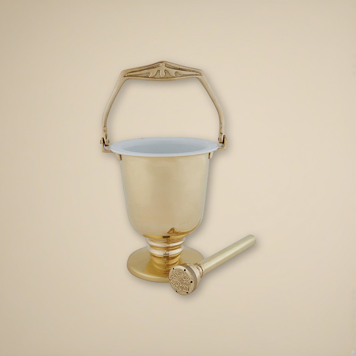 Holy Water Pot on a cream backdrop