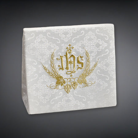 IHS Chalice Burse on a charcoal backdrop