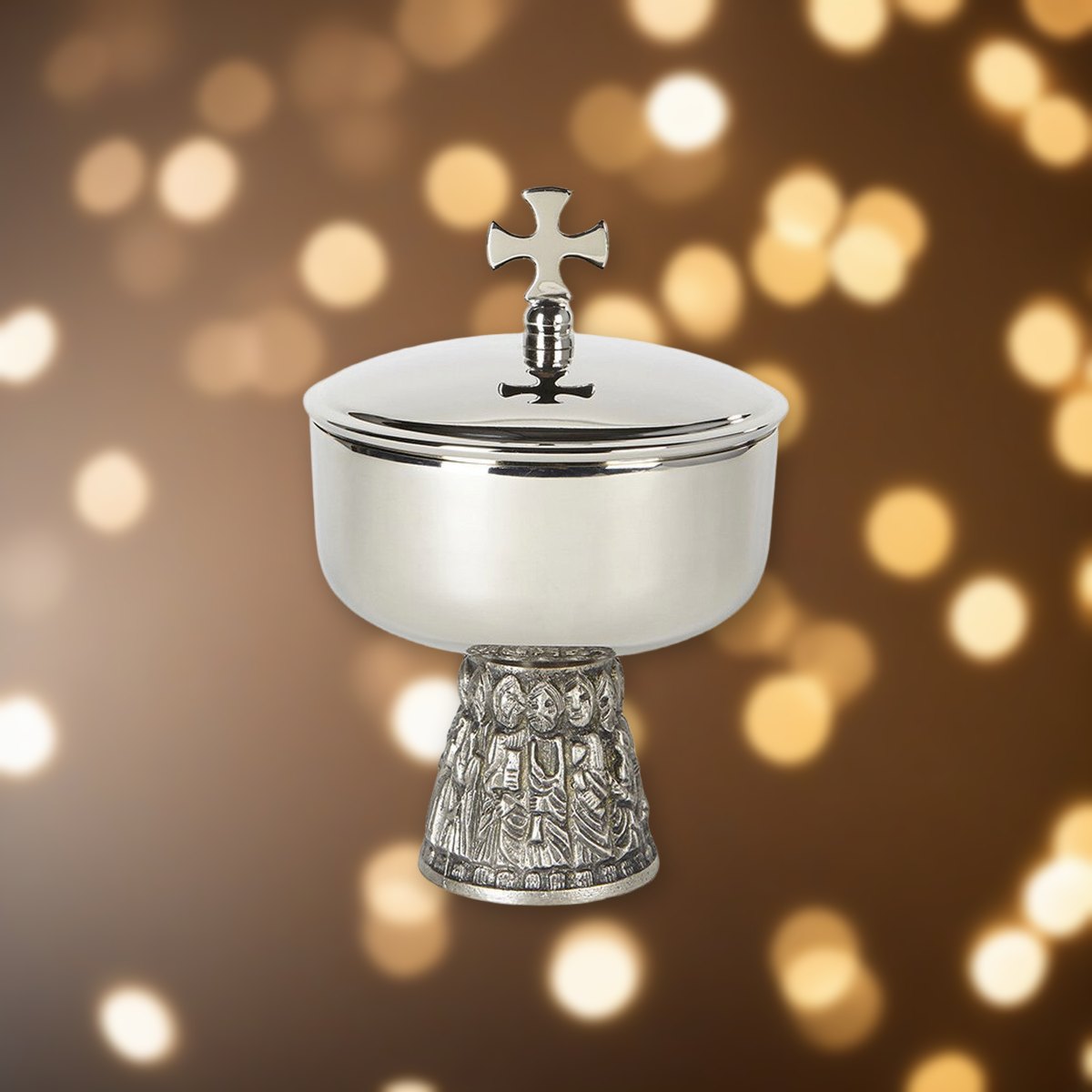 Last Supper Ciborium against soft golden light