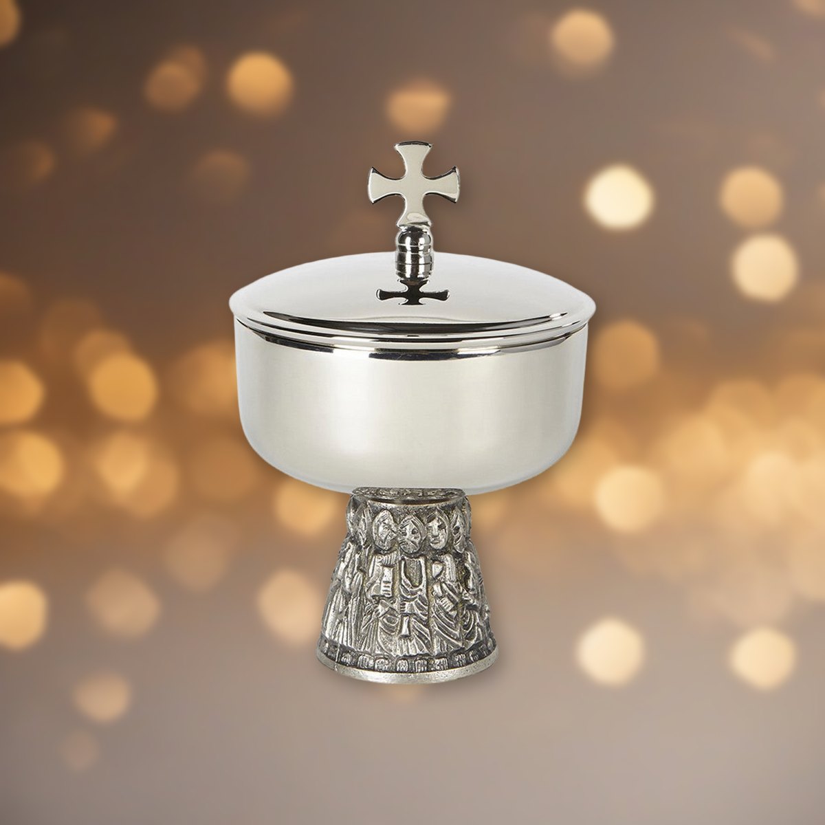 Last Supper Ciborium against soft golden light