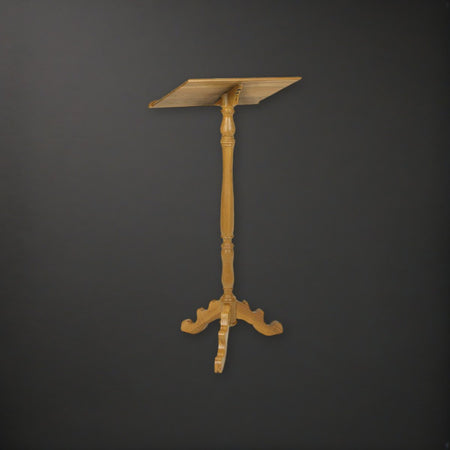 Robert Smith Wood Lectern - Walnut or Medium Oak Stain on a charcoal backdrop