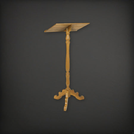 Robert Smith Wood Lectern - Walnut or Medium Oak Stain on a charcoal backdrop