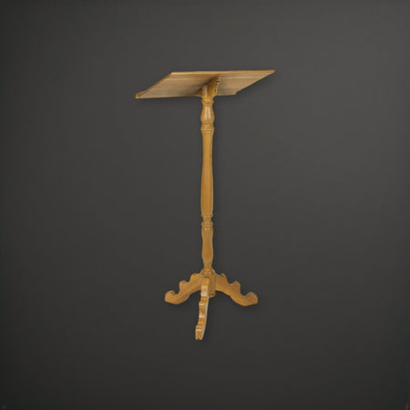 Robert Smith Wood Lectern - Walnut or Medium Oak Stain on a charcoal backdrop
