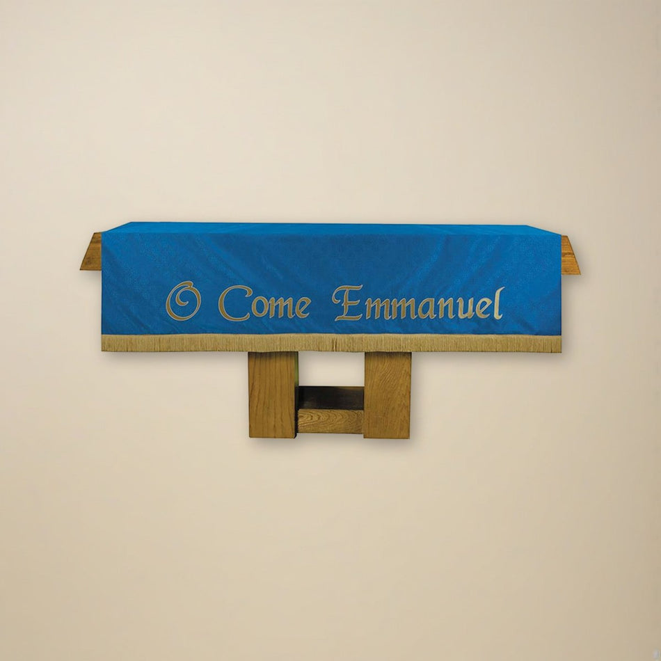 Maltese Cross Altar Frontal - Blue on a cream backdrop