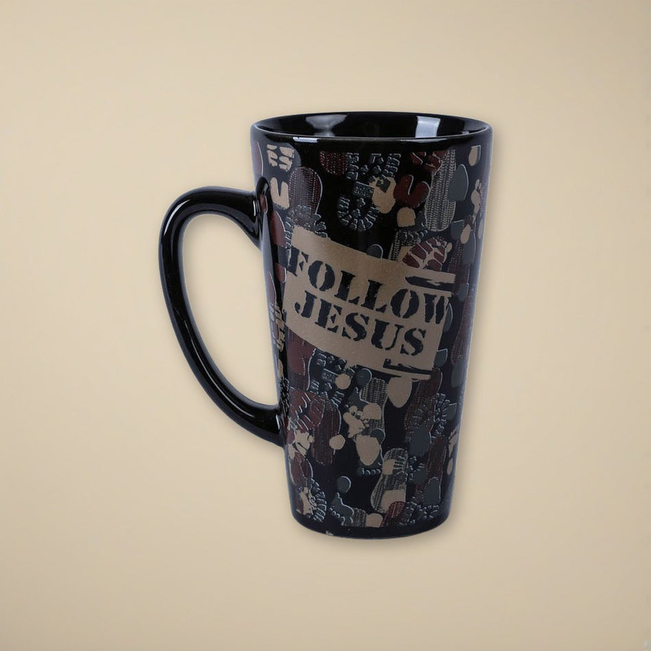 Mug - Follow Jesus - 16 oz on a cream backdrop