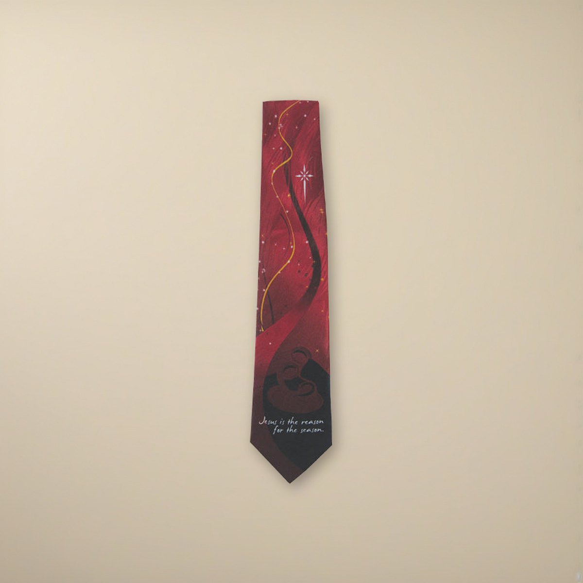 Necktie - Jesus is the Reason - Faith-Inspired Tie on a cream backdrop