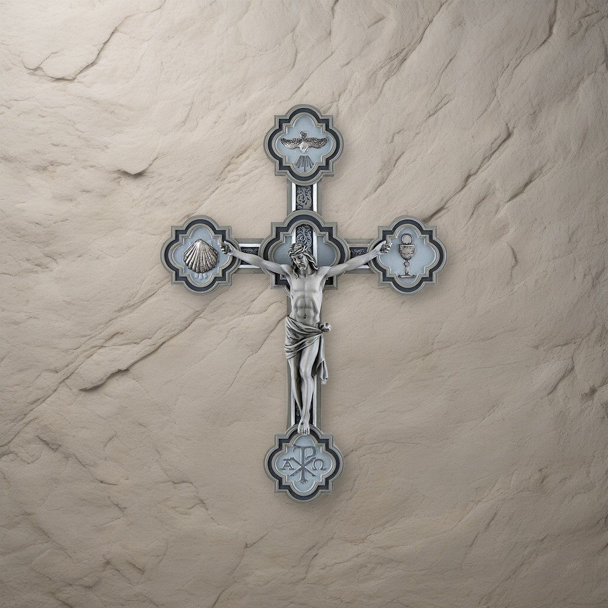 RCIA Wall Cross on a stone background