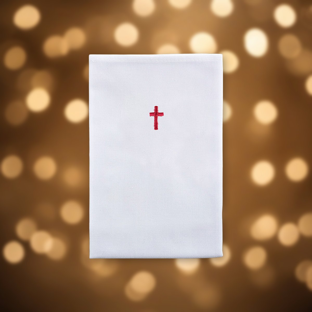 Red Cross Lavabo Towel - Pack of 12 against soft golden light