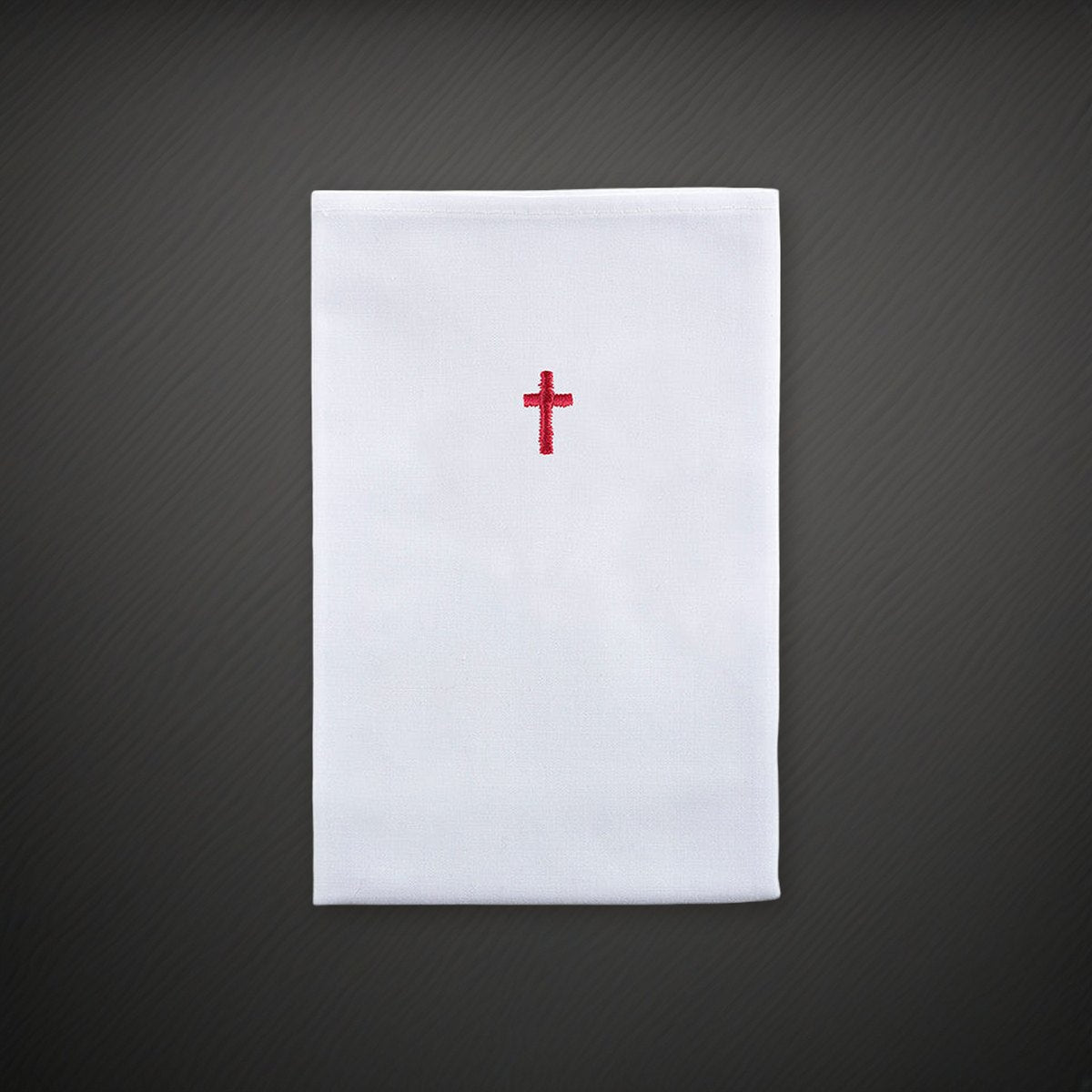 Red Cross Lavabo Towel - Pack of 12 on a charcoal backdrop