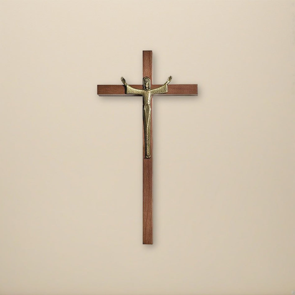 Risen Christ Crucifix on a cream backdrop