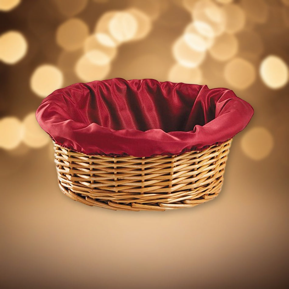 Round Receiving Basket without handle against soft golden light