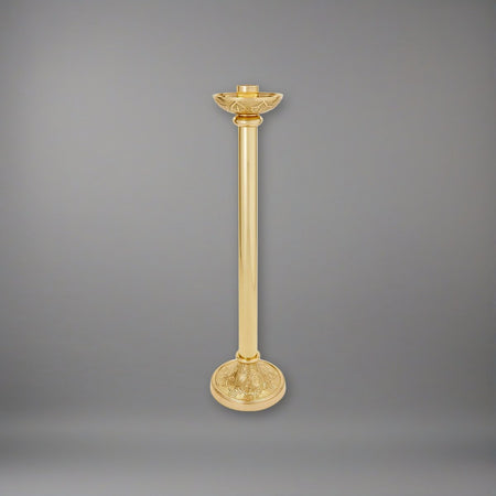 Siena Series Brass 24" Tall Altar Candlestick on a soft grey backdrop