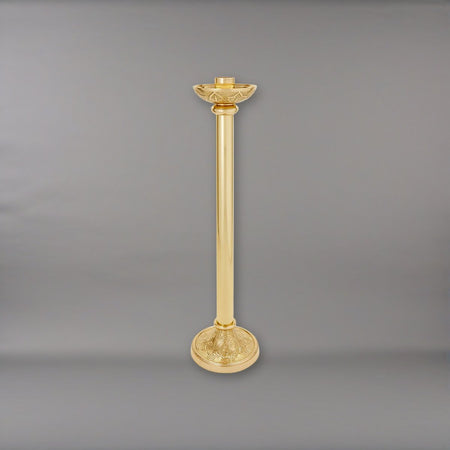 Siena Series Brass 24" Tall Altar Candlestick on a soft grey backdrop