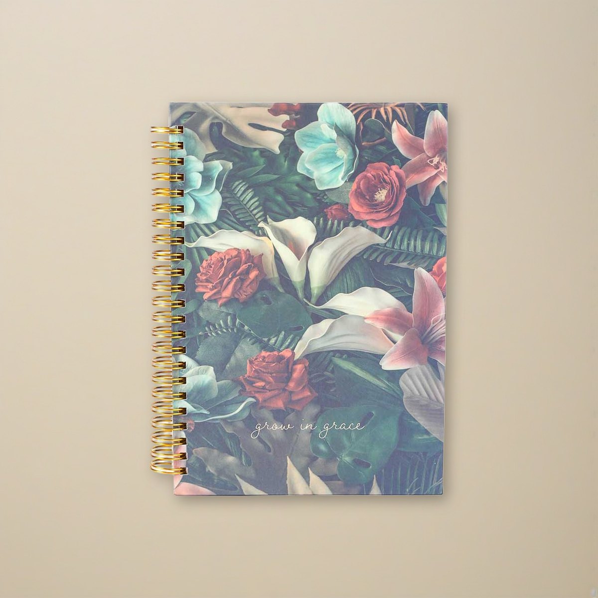 Spiral Bound Journal - Grow in Grace - 196 Pages on a cream backdrop