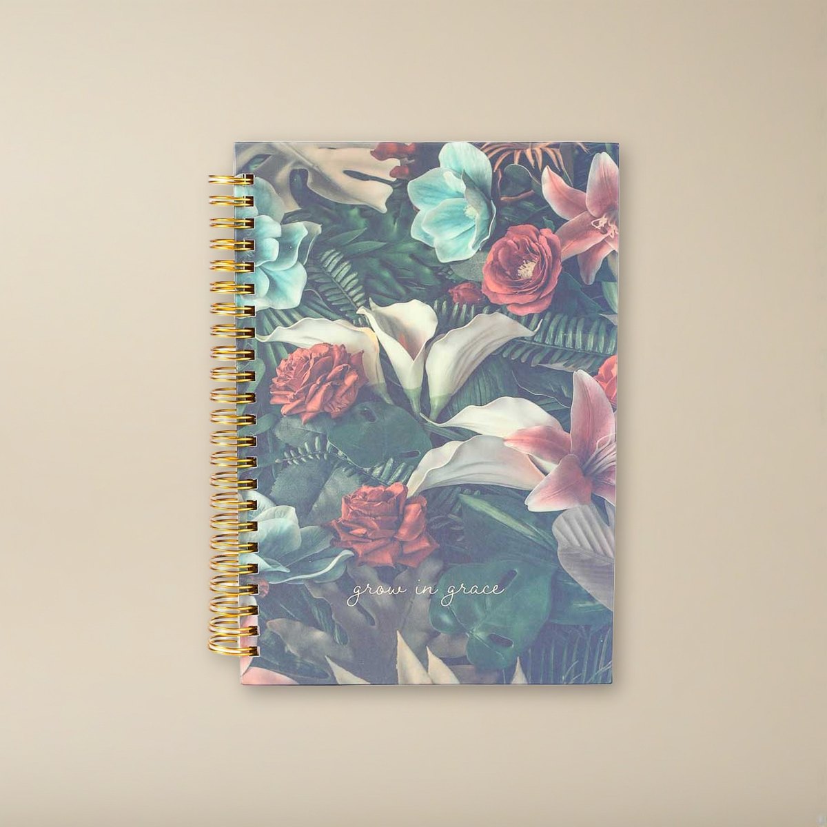 Spiral Bound Journal - Grow in Grace - 196 Pages on a cream backdrop