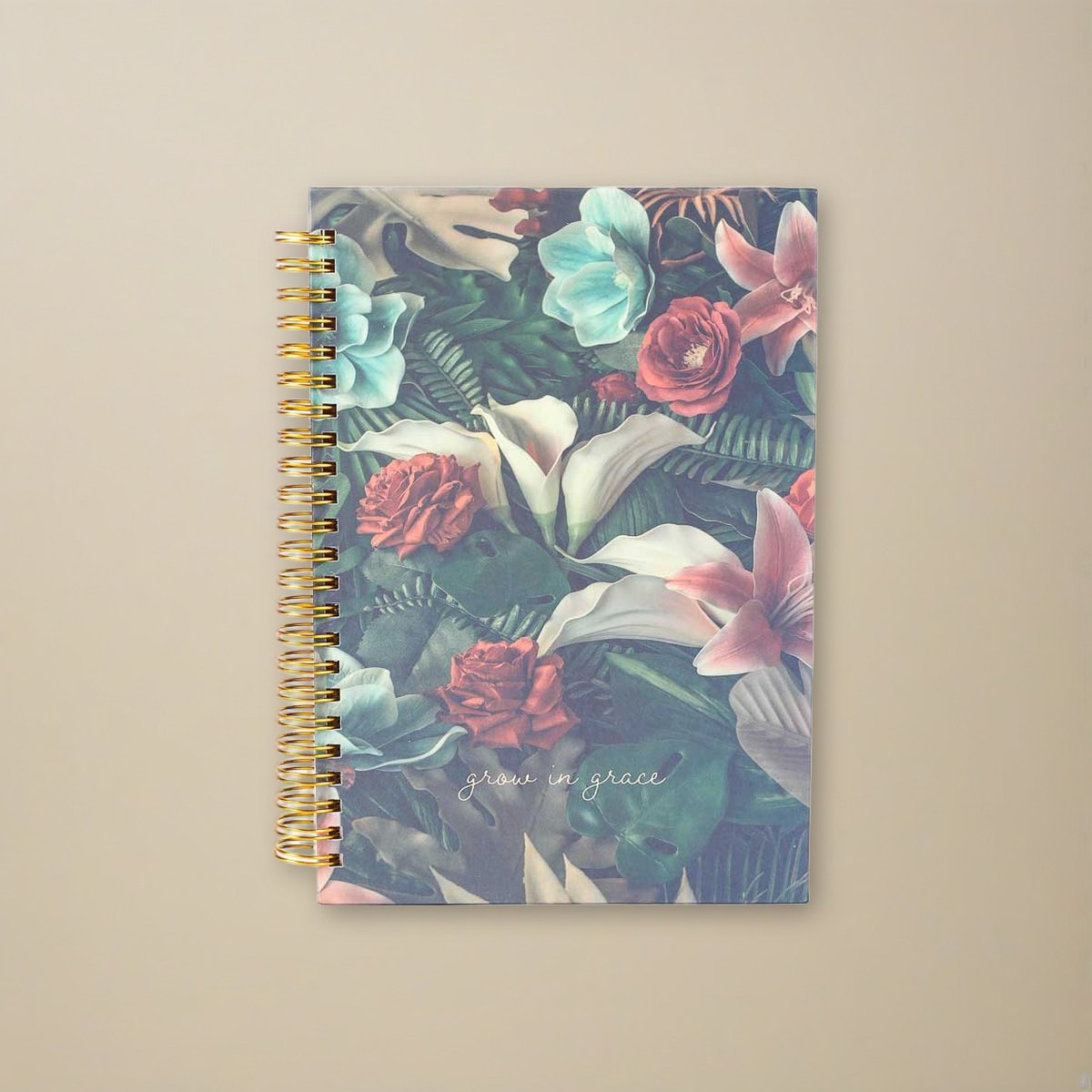 Spiral Bound Journal - Grow in Grace - 196 Pages on a cream backdrop
