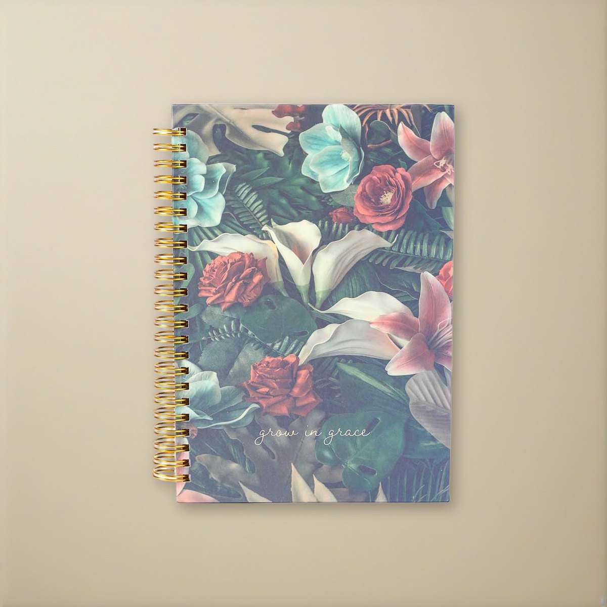 Spiral Bound Journal - Grow in Grace - 196 Pages on a cream backdrop