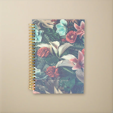 Spiral Bound Journal - Grow in Grace - 196 Pages on a cream backdrop