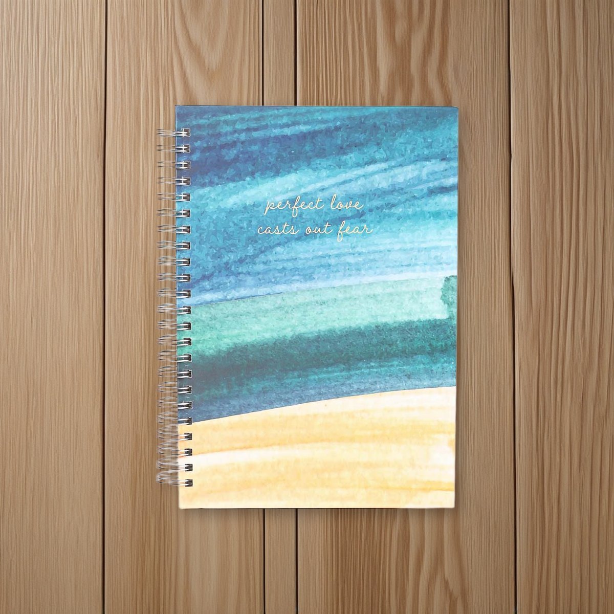Spiral Bound Journal - Perfect love - 196 Pages on oak boards
