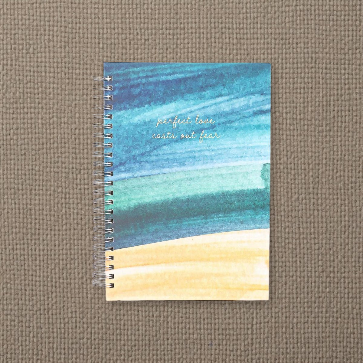 Spiral Bound Journal - Perfect love - 196 Pages on natural linen