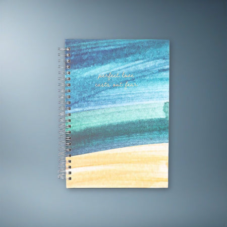 Spiral Bound Journal - Perfect love - 196 Pages on a soft blue backdrop