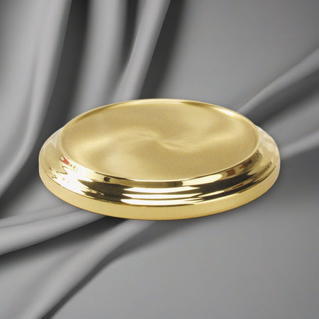 Stacking Bread Plate Base - Solid Brass by Artistic on a soft grey backdrop