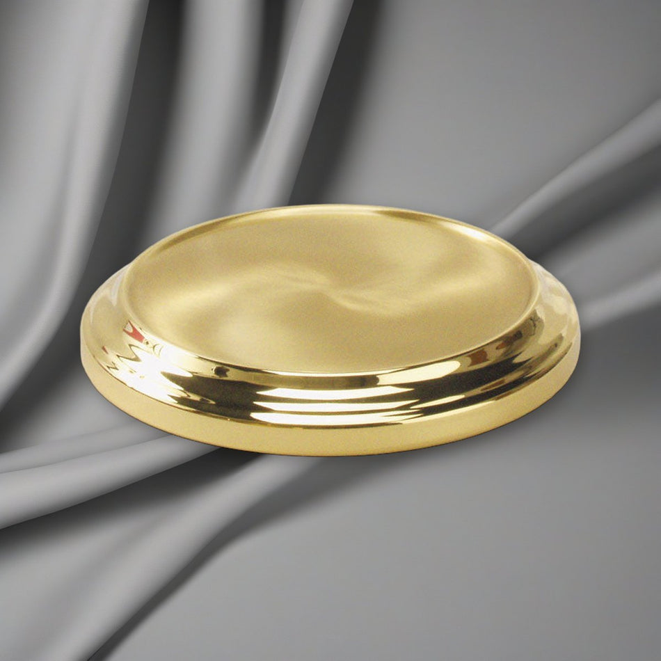 Stacking Bread Plate Base - Solid Brass by Artistic on a soft grey backdrop