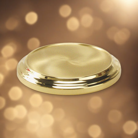 Stacking Bread Plate Base - Solid Brass by Artistic against soft golden light