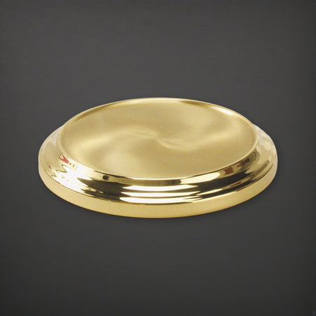 Stacking Bread Plate Base - Solid Brass by Artistic on a charcoal backdrop