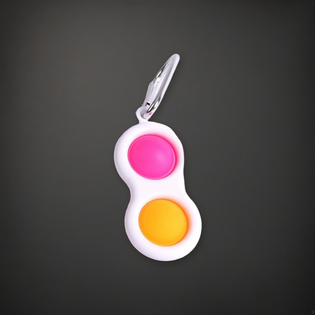 Peace Popper Key Chain Asst Colors Key Ring on a charcoal backdrop