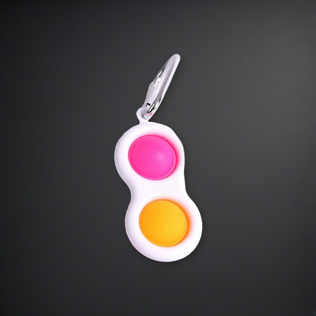 Peace Popper Key Chain Asst Colors Key Ring on a charcoal backdrop