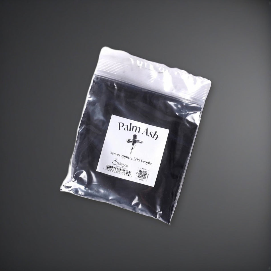 Swanson Palm Ash - Serves 500 people on a charcoal backdrop