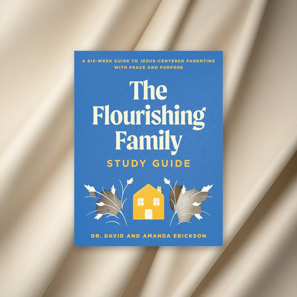 The Flourishing Family Study Guide on a cream backdrop