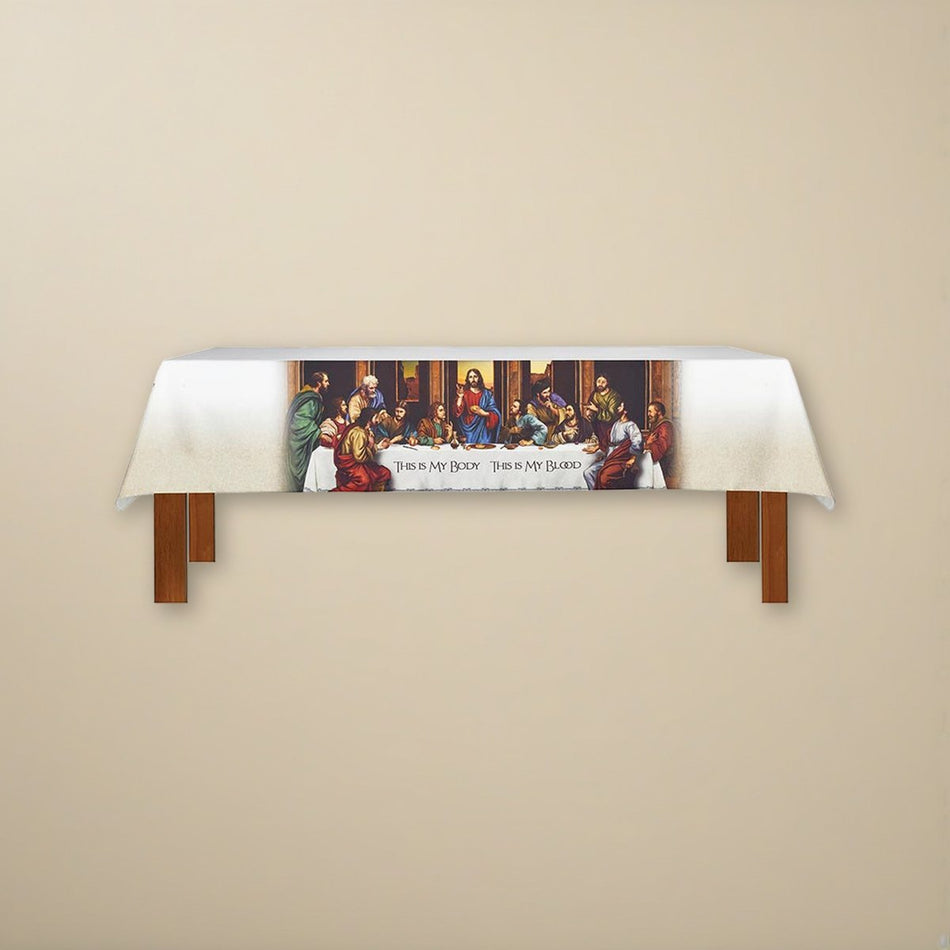 The Last Supper Altar Frontal on a cream backdrop