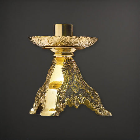 Sudbury Roma Series 8" Tall Altar Candlestick on a charcoal backdrop