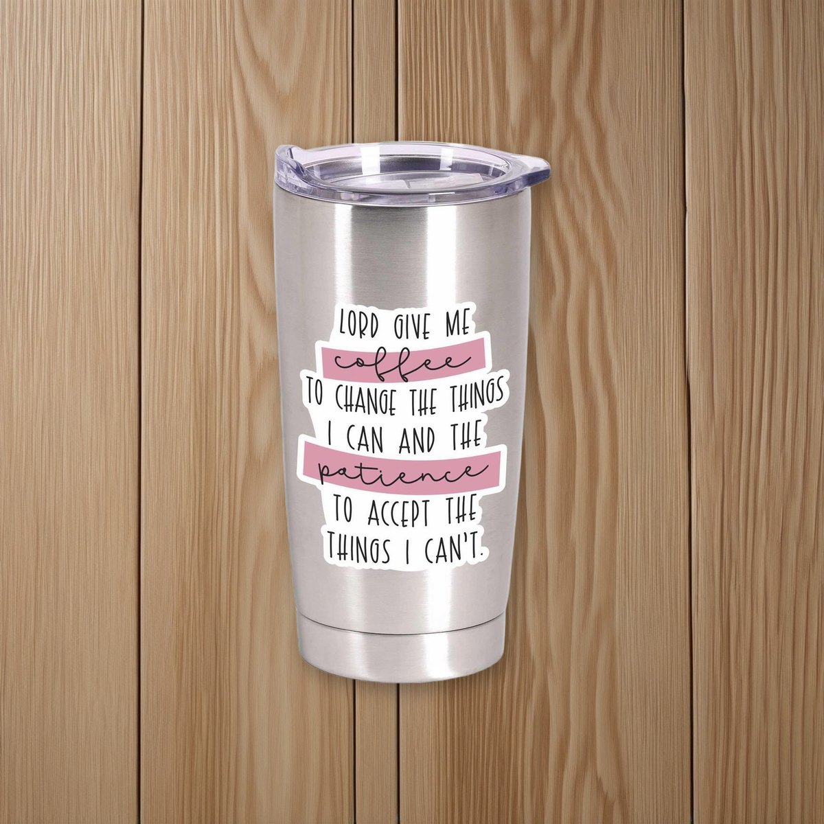 Tumbler Coffee Collection 20 Oz on oak boards