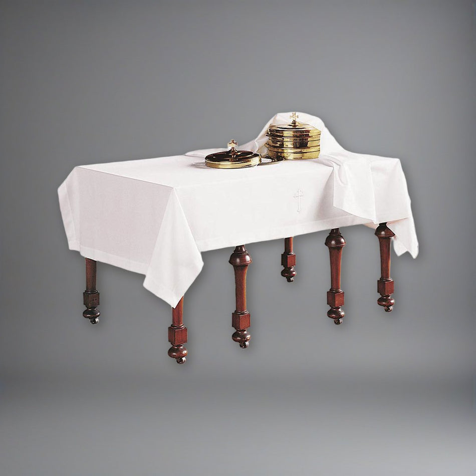 Two-Piece Communion Linen Set - Latin Cross - 2 piece set on a soft grey backdrop