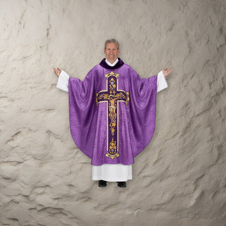 Via Sacra Chasuble on a stone background