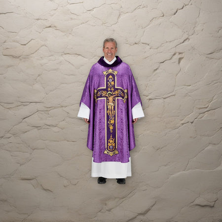 Via Sacra Chasuble on a stone background
