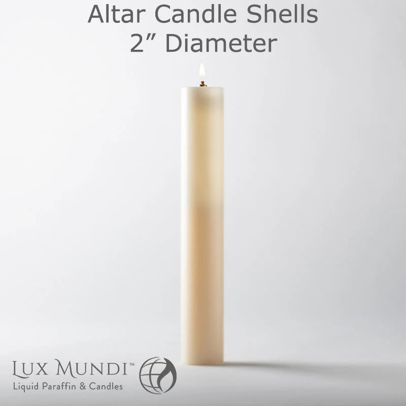 Lux Mundi Altar Candle Shells - 2 inch Diameter - Various Lengths