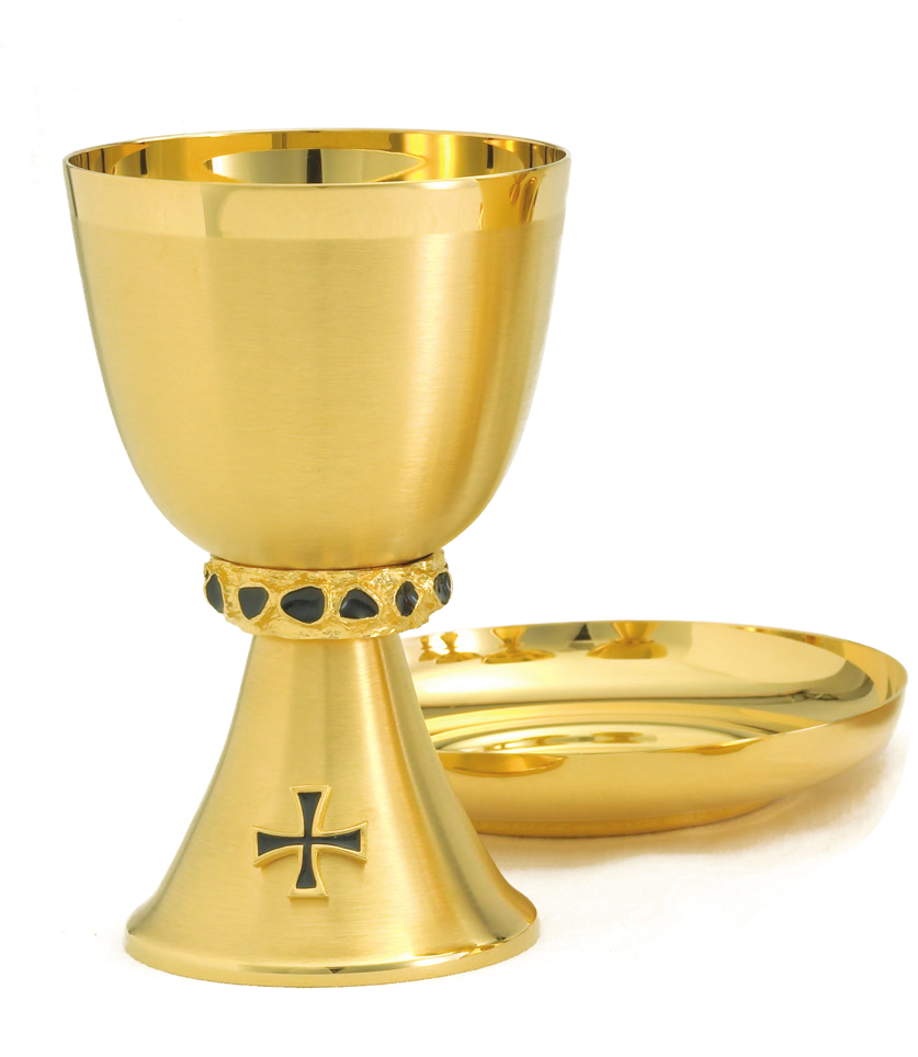 High Polish Chalice w/ Bowl Paten in 24k gold by Alviti