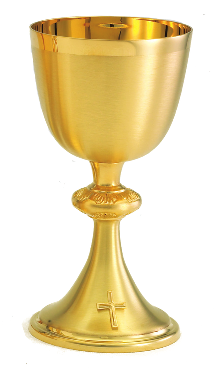 Chalice | Gold | Satin Finish with Simple Cross by Alviti