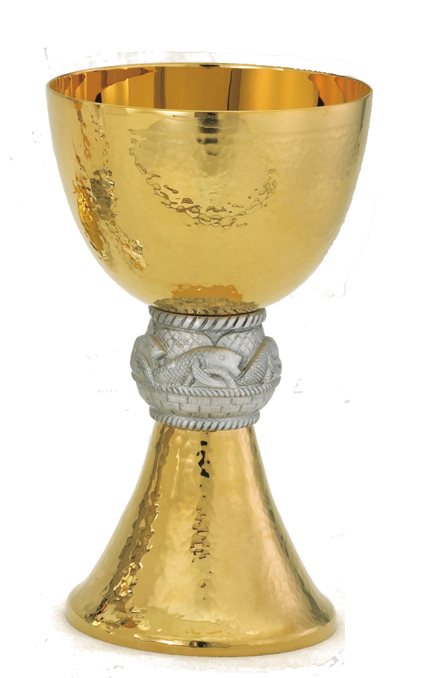 Beautifully made Chalice w/ Bowl Paten, Hammered in 24K gold by Alviti