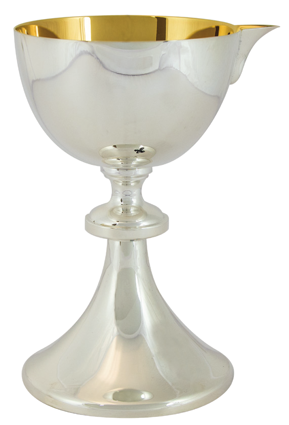Chalice w/ Pouring Spout-Silverplate gold line by Alviti