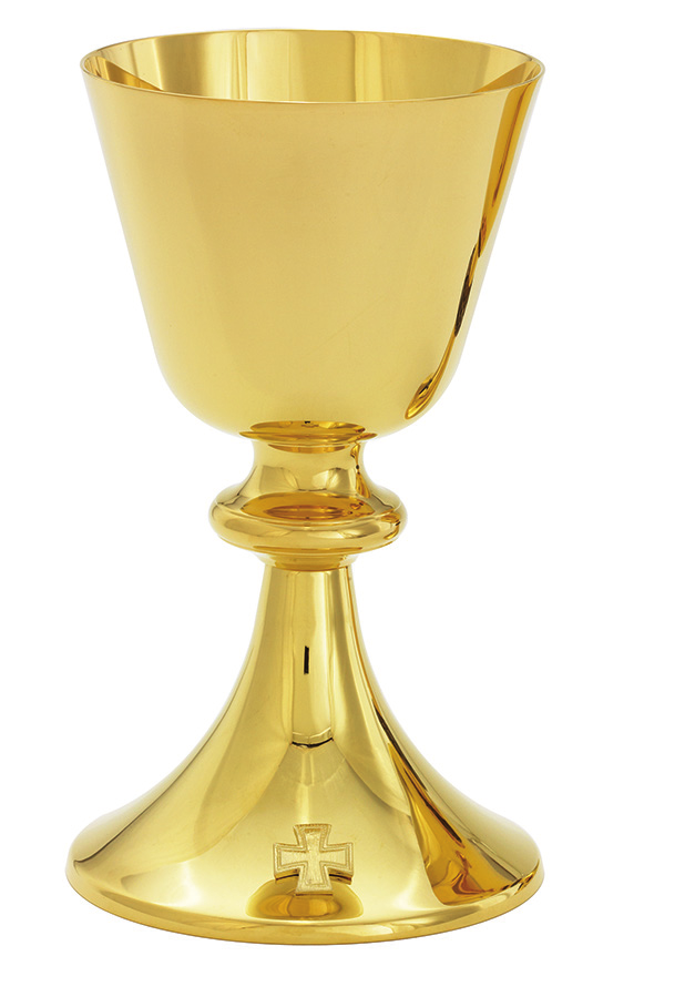 Chalice w/ Scale Paten| Gold | High Polish with Cross Accent by Alviti