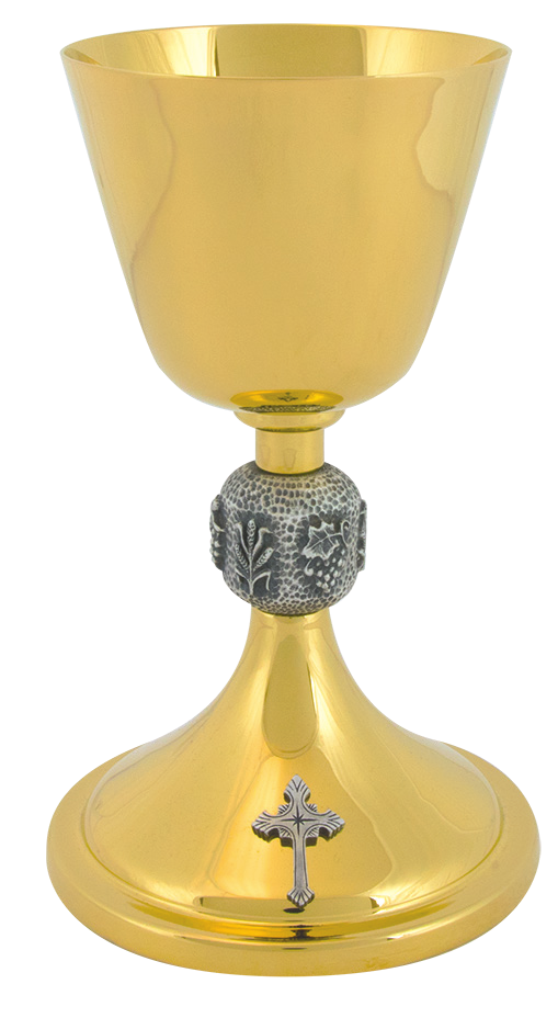 Elegantly crafted High Polish Chalice with Scale Paten by Alviti